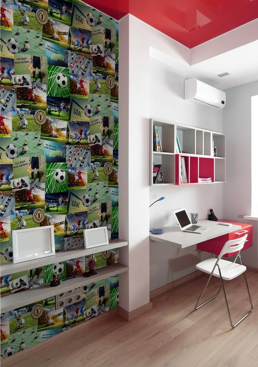Voetbal Collage Behang