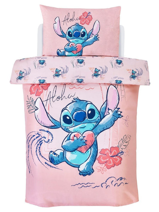 Disney Lilo Stitch Dekbedovertrek 120x150 2in1 Duurzaam Ohana Wit Ledikant Junior