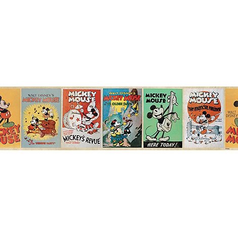 Mickey Mouse Zelfklevende Behangrand Vintage