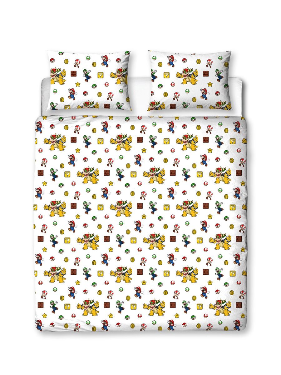 Nintendo Mario Bros tweepersoons Dekbedovertrek 200x200cm Polykatoen
