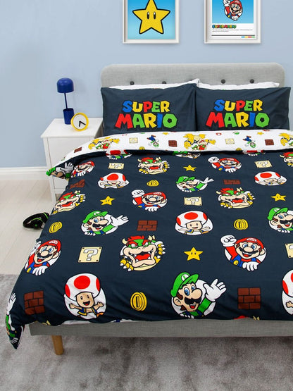 Nintendo Mario Bros tweepersoons Dekbedovertrek 200x200cm Polykatoen
