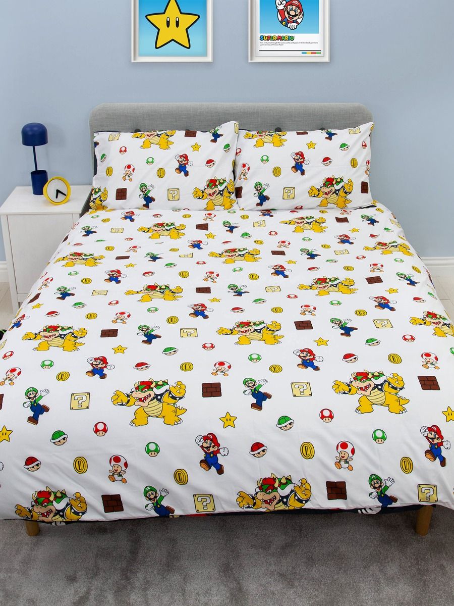 Nintendo Mario Bros tweepersoons Dekbedovertrek 200x200cm Polykatoen