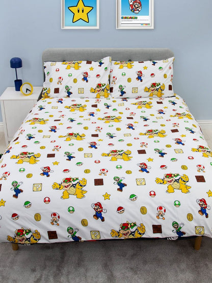 Nintendo Mario Bros tweepersoons Dekbedovertrek 200x200cm Polykatoen