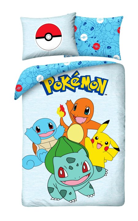 Pokemon Dekbedovertrek 140x200 2in1 Duurzaam Blauw