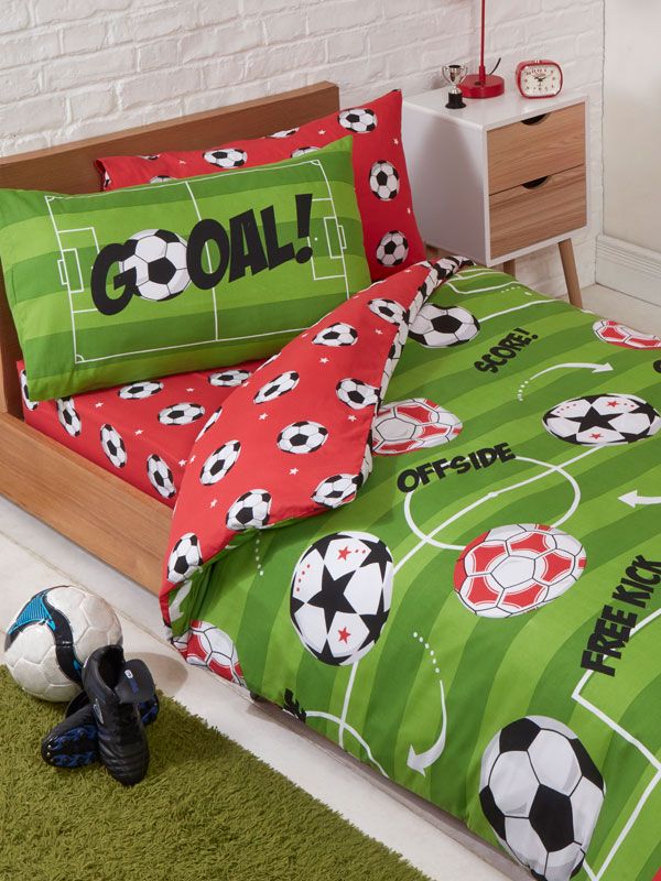 Voetbal Dekbedovertrek 135x200 Polykatoen 2in1