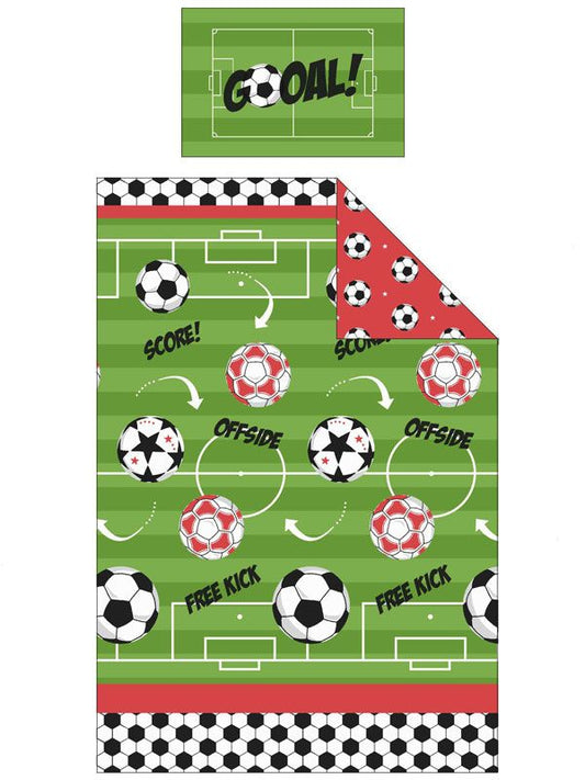 Voetbal Dekbedovertrek 135x200 Polykatoen 2in1