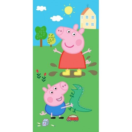 Peppa Pig Badlaken Handdoek 70x140 Katoen George