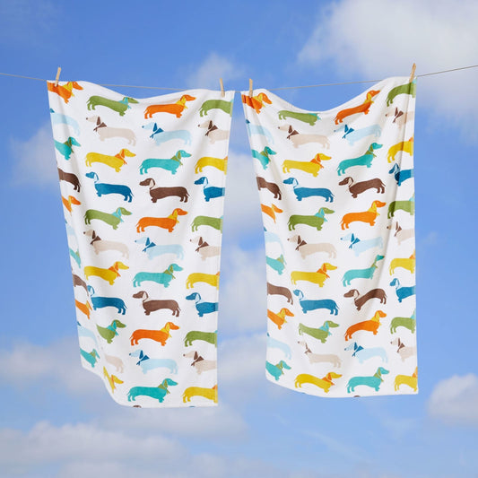 Teckel Hond Handdoek 70x140 Duurzaam Katoen