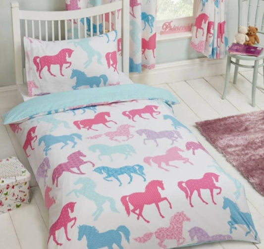 Pony Paarden Junior Dekbedovertrek 120x150 Polykatoen 2in1