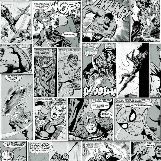 Marvel Comics Behang Striphelden Zwart Wit