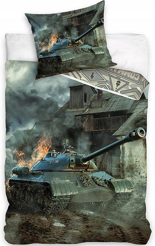 Dekbedovertrek Tank Landmacht  140x200 cm Katoen