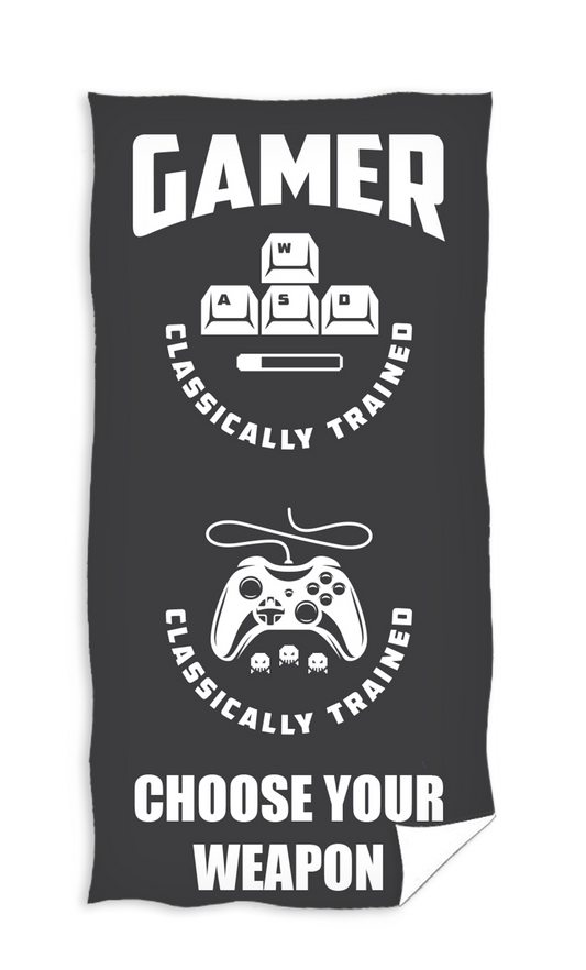 GAMER Handdoek 70x140 Duurzaam Choose your Weapon