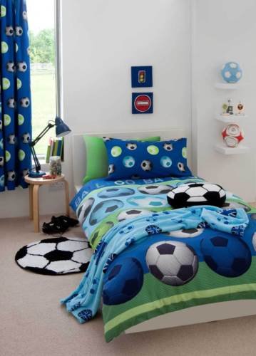 Voetbal Tweepersoons Dekbedovertrek Blauw