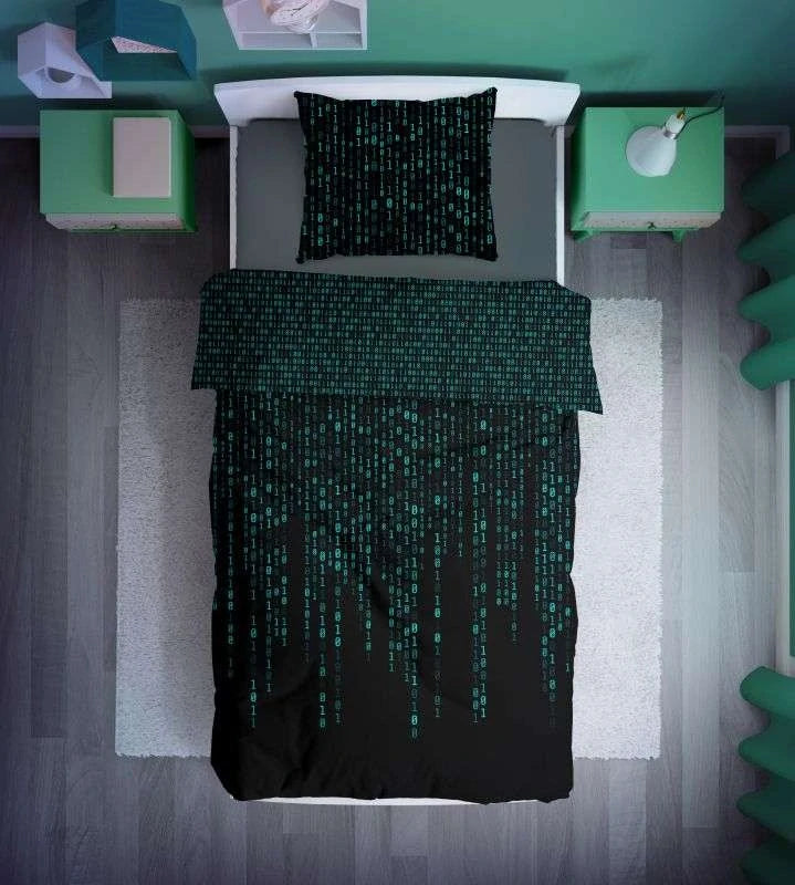 Dekbedovertrek 140x200 Glow in the Dark Matrix Kussensloop 70x90